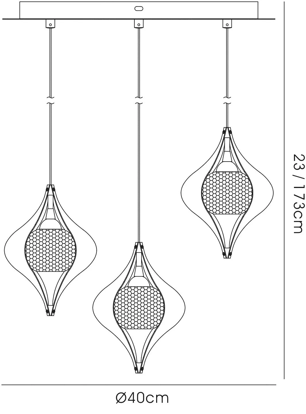 IL30584  Amano Crystal Pendant 3 Light